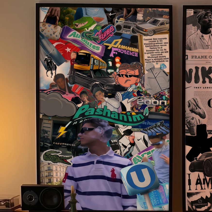 Pashanim "Airwaves" Poster mit Rahmen